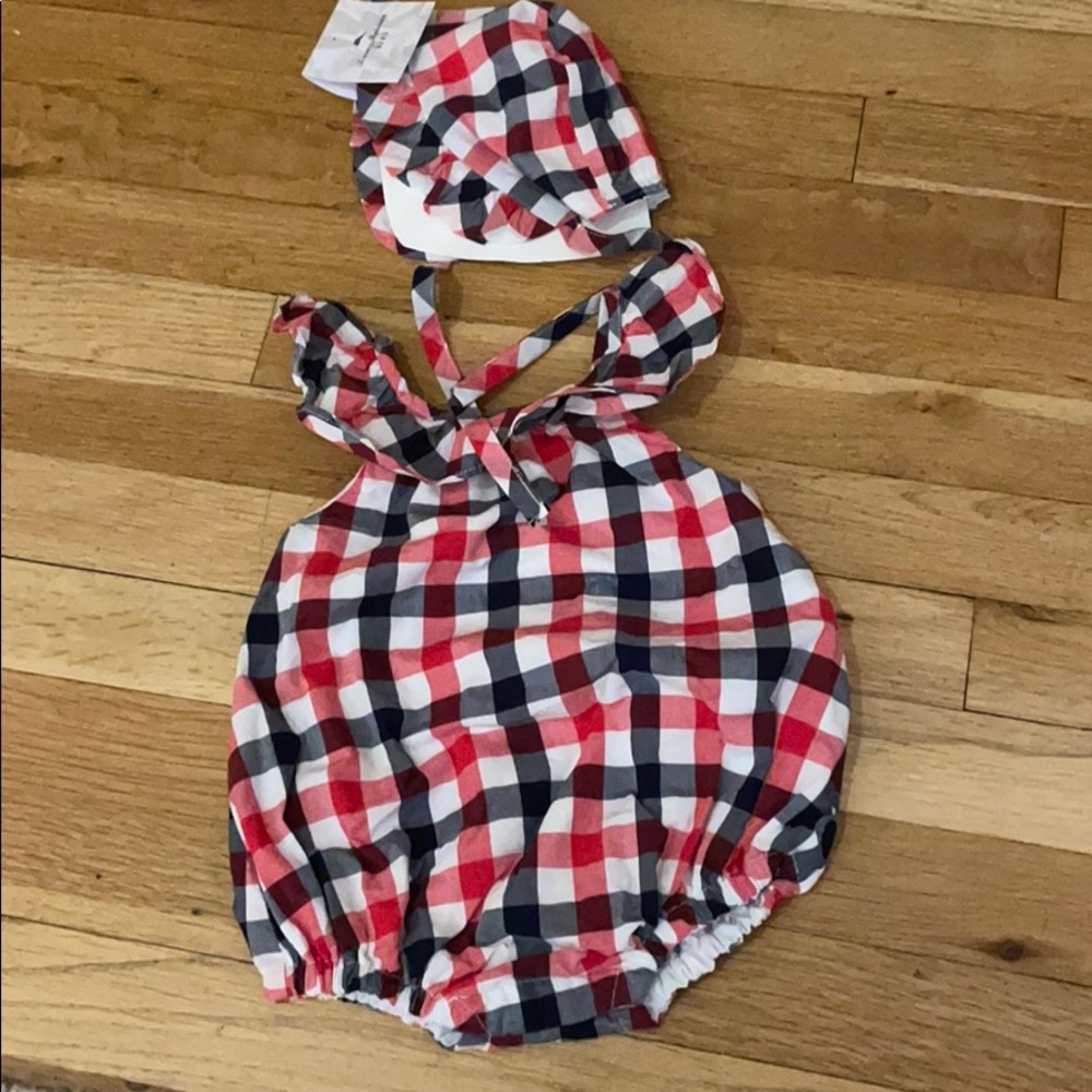 Tommy Bahama bubble onesie with sun bonnet